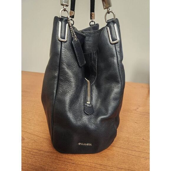 Coach 26224 Madison Phoebe Black leather Shoulder bag silvertone Hardware (PF) - Picture 2 of 14